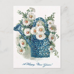 Carte Postale Arrosoir Myosotis Marguerite