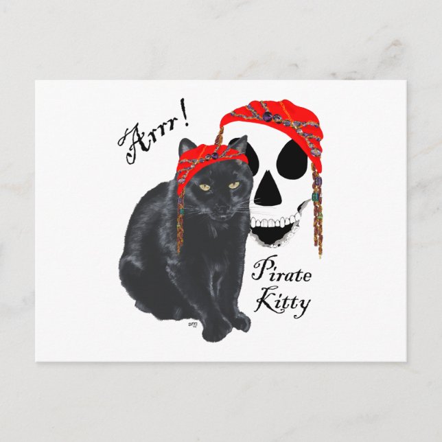 Carte Postale Arrrr!  Chat Noir Pirate Kitty (Devant)