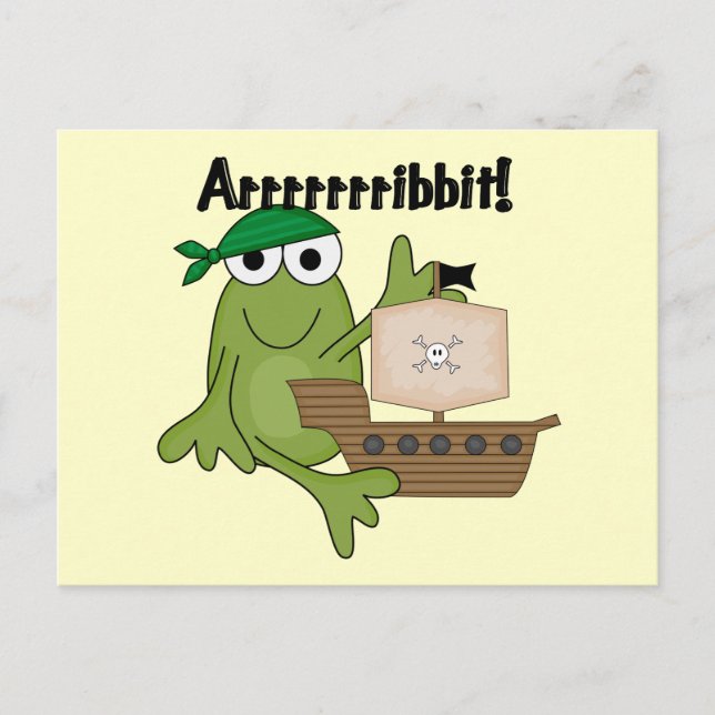 Carte Postale Arrrrrribbit Grenouille Pirate Tshirts et cadeaux (Devant)