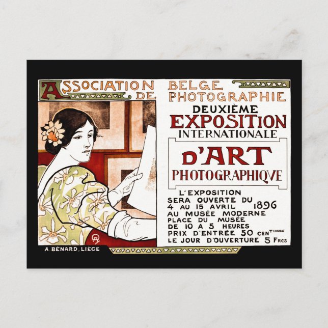 Carte Postale Art 1896 belge de photographes de nouveau d'art de (Devant)