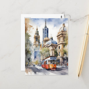 Carte Postale art à l'aquarelle de Melbourne