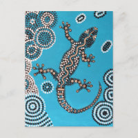 Art aborigène, Gecko, Punktmalerei, Peinture Dot