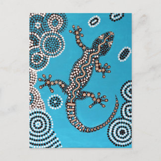 Carte Postale Art aborigène, Gecko, Punktmalerei, Peinture Dot
