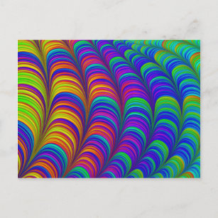 Carte Postale Art abstrait 3D de couleur arc-en-ciel
