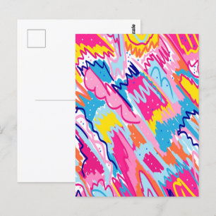 Carte Postale Art Abstrait aux couleurs vives