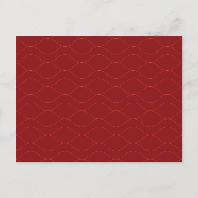 Carte Postale Art abstrait de vague cool, simple, élégant, rouge (Devant)