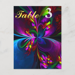 Carte Postale Art abstrait floral moderne motif rouge bleu #15