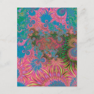 Carte Postale Art abstrait fractal de récif corallien