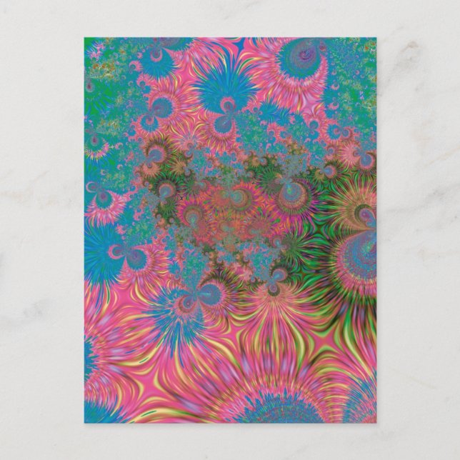 Carte Postale Art abstrait fractal de récif corallien (Devant)