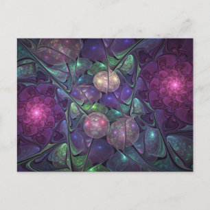 Carte Postale Art abstrait fractal moderne scintillant coloré