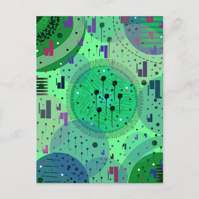 Carte Postale Art abstrait : Fruit Kiwi Vert (Devant)