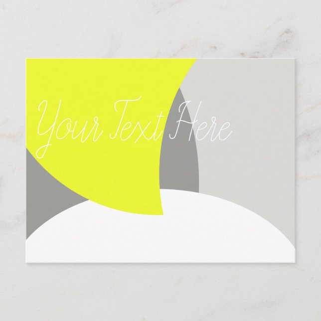 Carte Postale Art Abstrait gris jaune blanc (Devant)