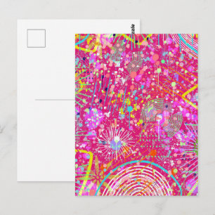 Carte Postale Art abstrait maximaliste : le magasin de bonbons