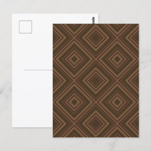 Carte Postale Art abstrait moderne diamant hypnotique tons de te