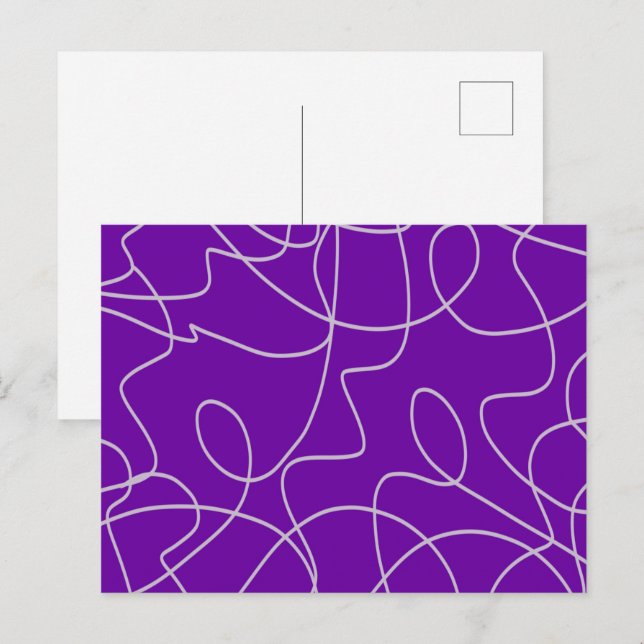 Carte Postale Art Abstrait moderne en violet (Devant / Derrière)