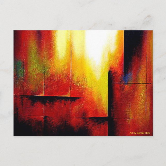 Carte Postale Art Abstrait moderne Modèle de peinture acrylique (Devant)