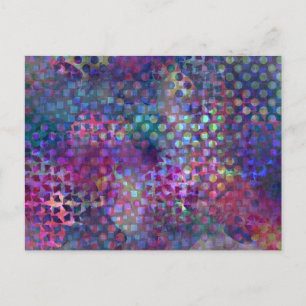 Carte Postale Art abstrait numérique multicolore