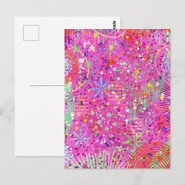 Carte Postale Art abstrait : Rêves d'été (Devant / Derrière)