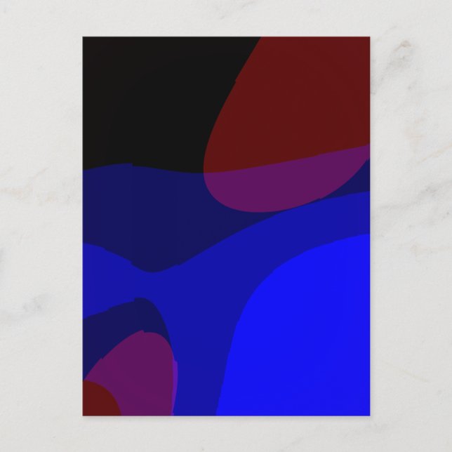 Carte Postale Art Abstrait Rouge Et Bleu 601 (Devant)
