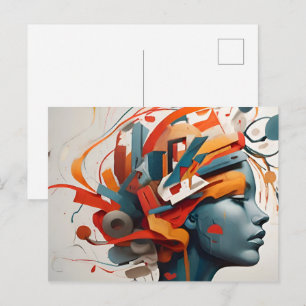 Carte Postale Art abstrait sur la santé mentale