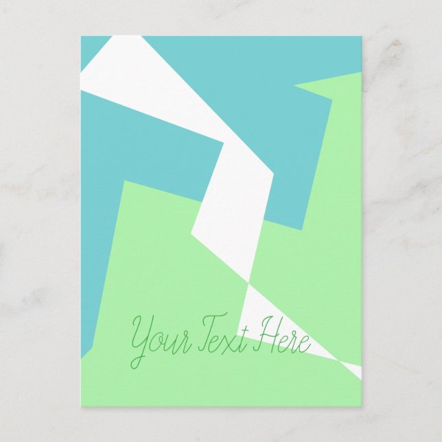 Carte Postale Art Abstrait Turquoise Bleu Vert (Devant)