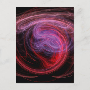 Carte Postale Art abstrait vague rouge
