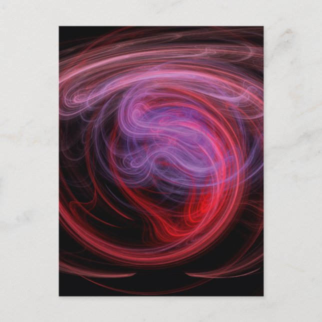 Carte Postale Art abstrait vague rouge (Devant)