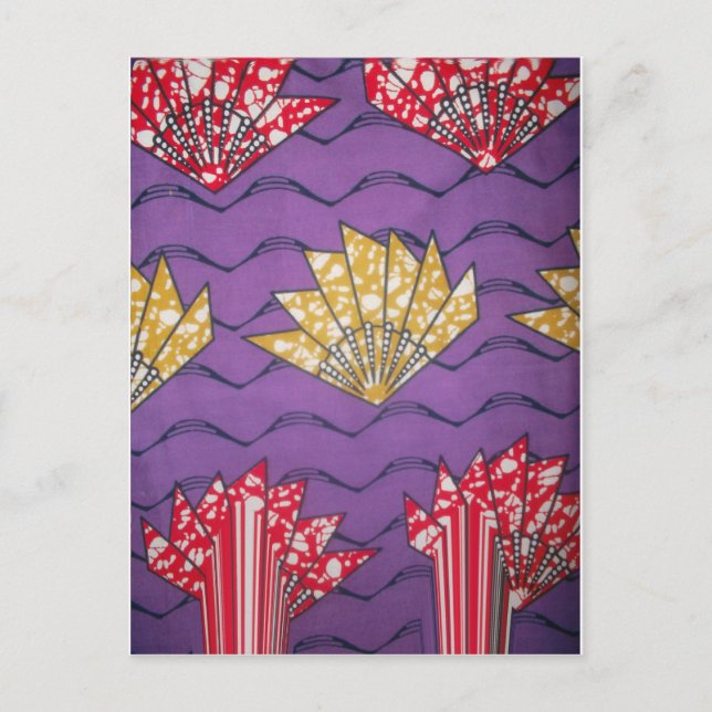 Carte Postale Art africain Abstrait : Vagues de passion violette (Devant)