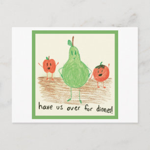 Carte Postale Art alimentaire pour enfants, vert