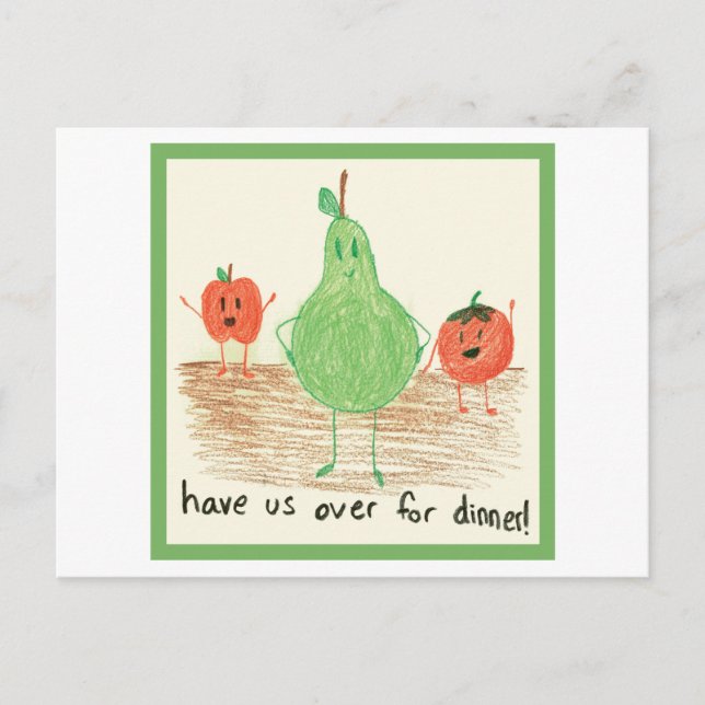 Carte Postale Art alimentaire pour enfants, vert (Devant)