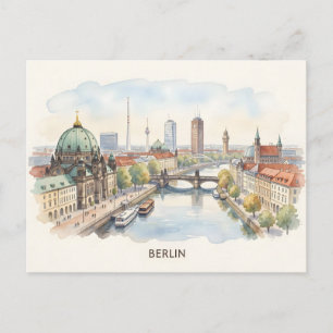 Carte Postale art aquarelle de Berlin