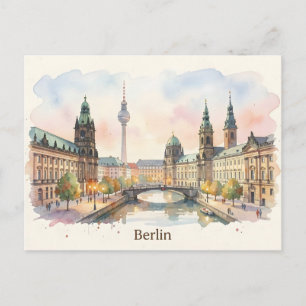 Carte Postale art aquarelle de Berlin