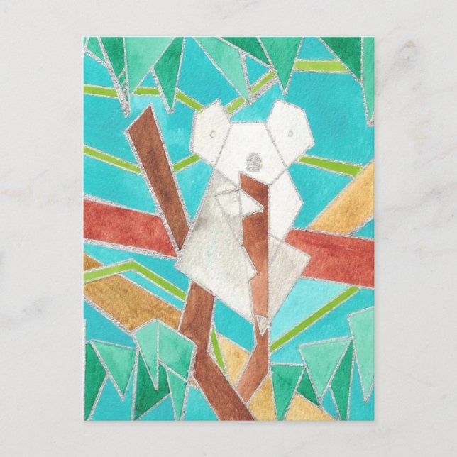 Carte Postale Art aquarelle de koala (Devant)