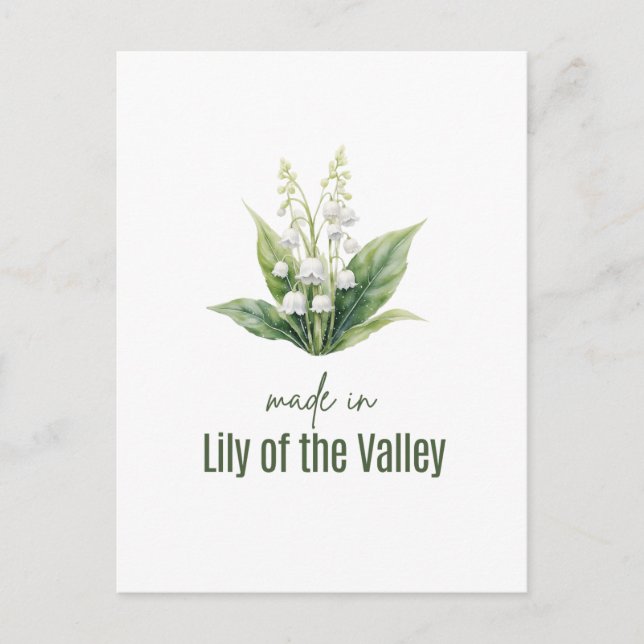 Carte Postale Art aquarelle de la fleur de naissance du mois de  (Devant)