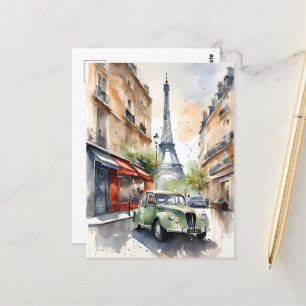 Carte Postale art aquarelle de Paris