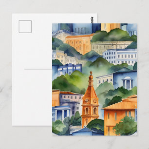 Carte Postale art aquarelle de Rio De Janeiro