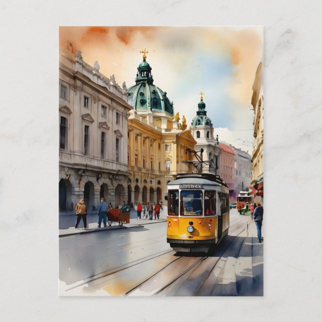 Carte Postale art aquarelle de Vienne (Devant)