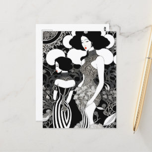 Carte Postale Art asiatique femme encre, Post-croisement