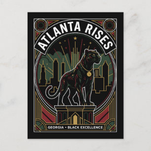 Carte Postale Art Atlanta se lève Black Panther Excellence noire