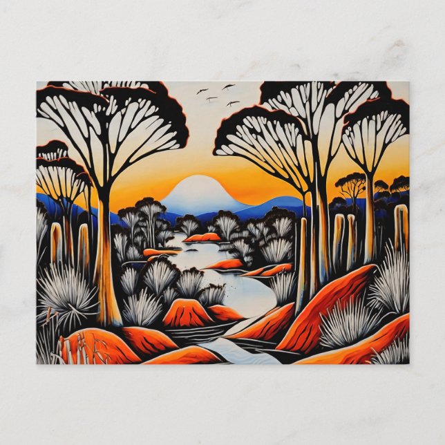 Carte Postale Art australien Outback (Devant)