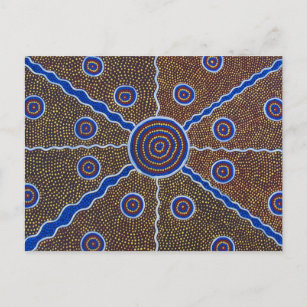 Carte Postale art autochtone peinture australie conception abstr