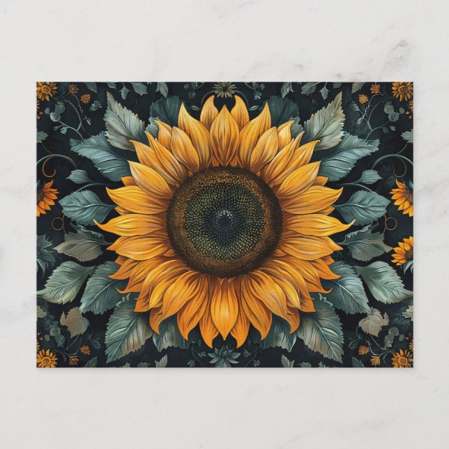 Carte Postale Art botanique complexe du tournesol (Devant)