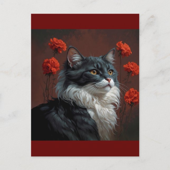 Carte Postale art chat (Devant)
