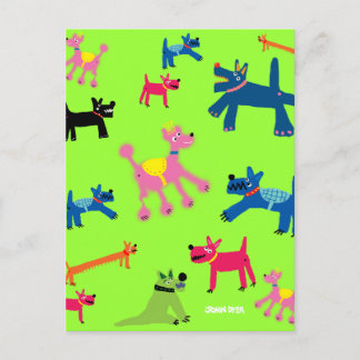 Carte postale Art : Chiens fous