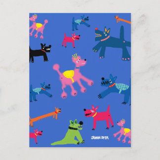 Carte postale Art : Chiens fous