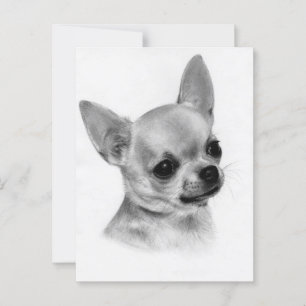 Carte Postale Art Chihuahua Peint À La Main