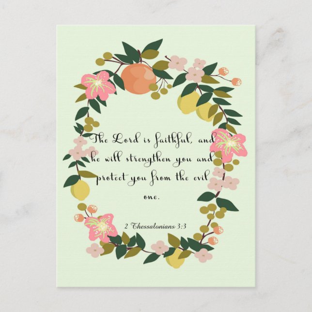 Carte Postale Art chrétien cool - 2 Thessaloniciens 3:3 (Devant)