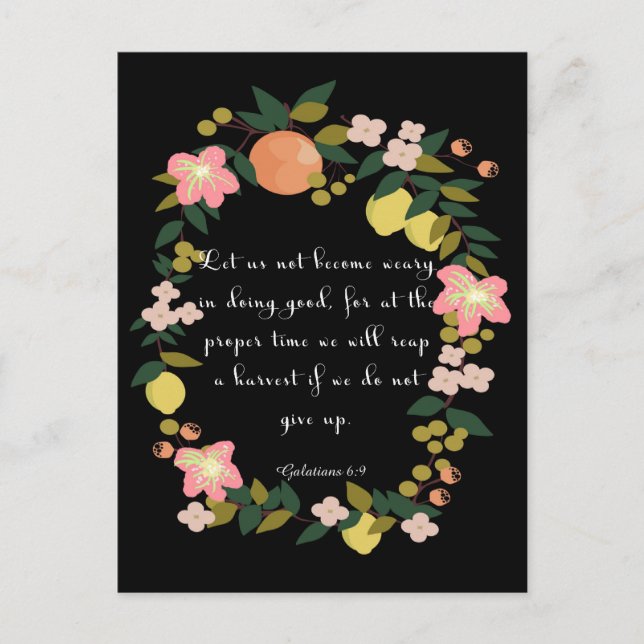 Carte Postale Art chrétien cool - Galates 6:9 (Devant)