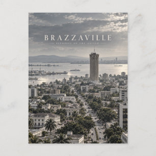 Carte Postale Art cinématique monochrome de la ville de Brazzavi