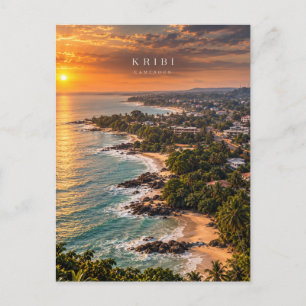 Carte Postale Art cinématique monochrome de la ville de Kribi